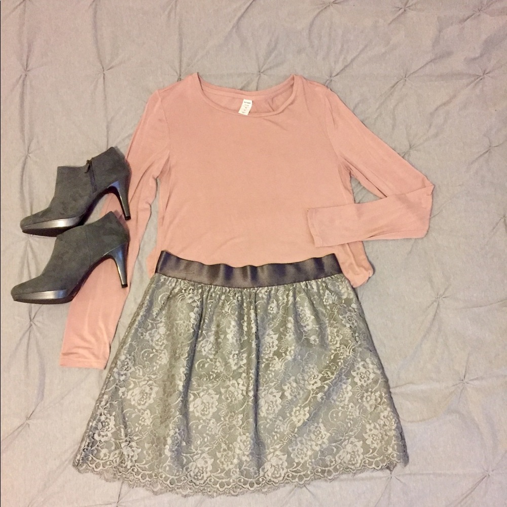J.Crew gray lace skirt